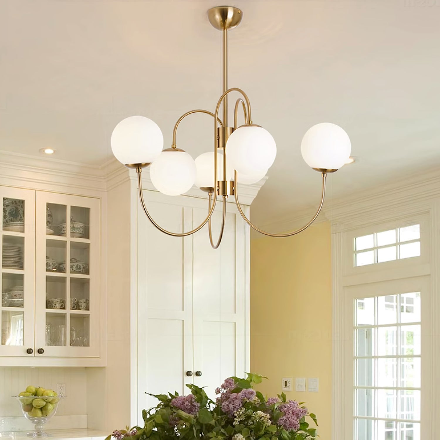 Zathaor Individual Creativity Metal Glass Chandelier - Lamp Copper