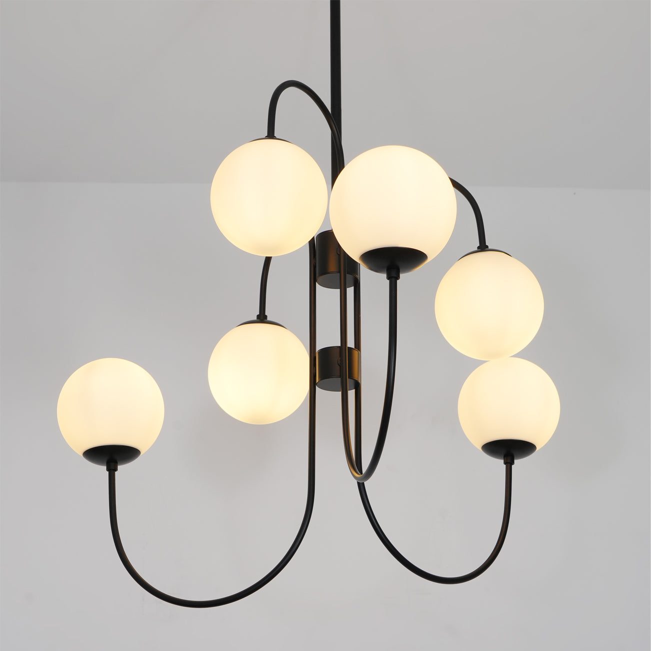 Zathaor Individual Creativity Metal Glass Chandelier - Lamp Copper