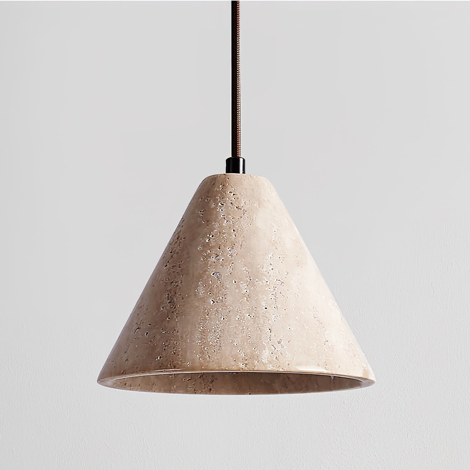 Cezoriel Conical Travertine Pendant Light - Lamp Copper