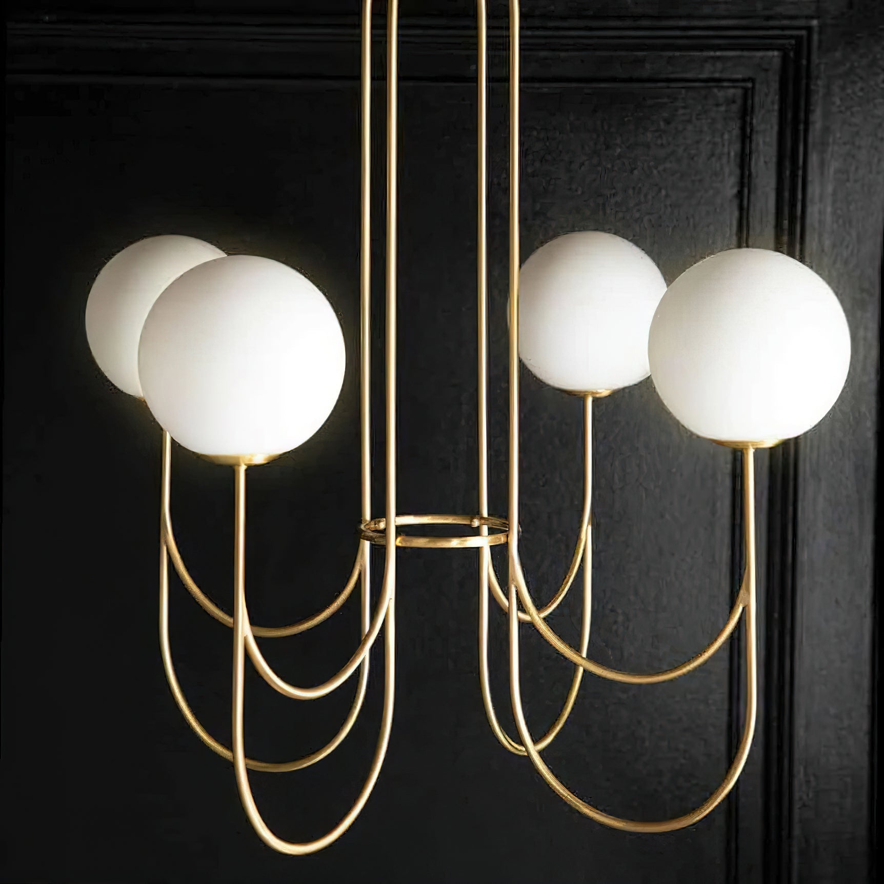 Mjolkuvyi Modern Minimalist Glass Metal Chandelier - Lamp Copper