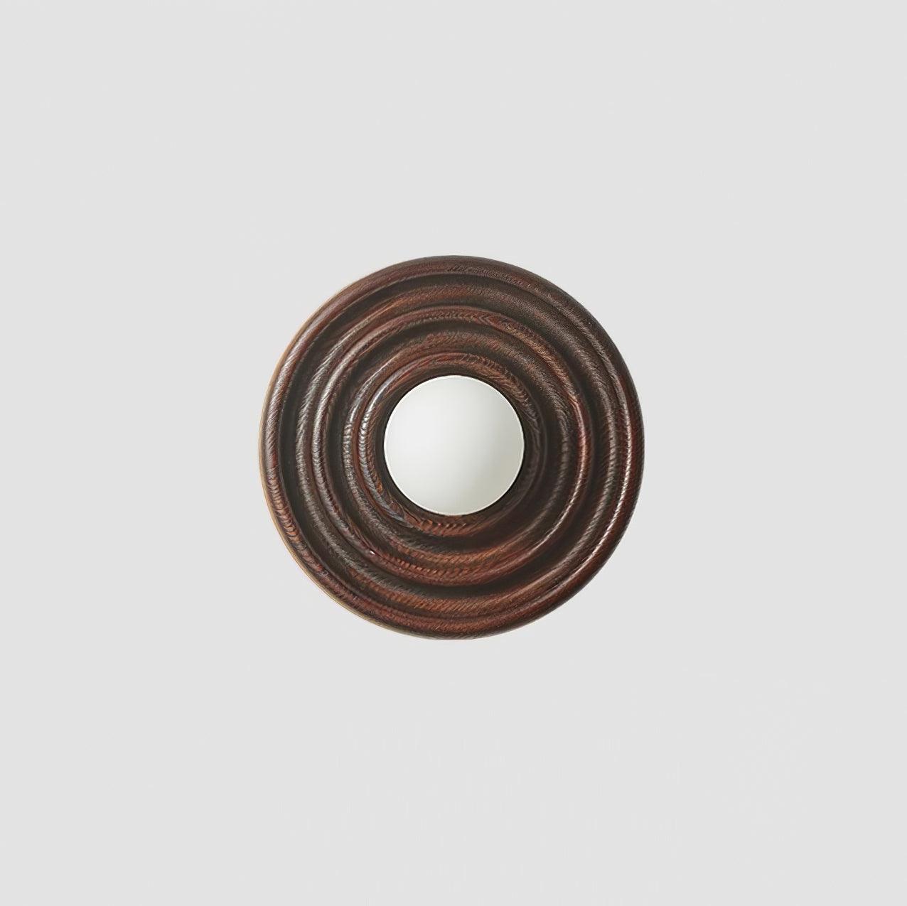 Wall Lamp Ripple with Ash Wood Body and Glass Globe Shade - Lamp Copper