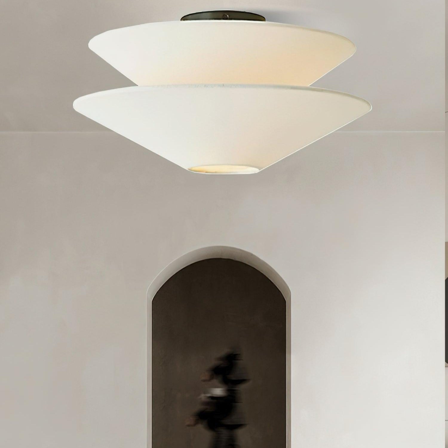 Lina Ceiling Light Double Cone Fabric - Lamp Copper