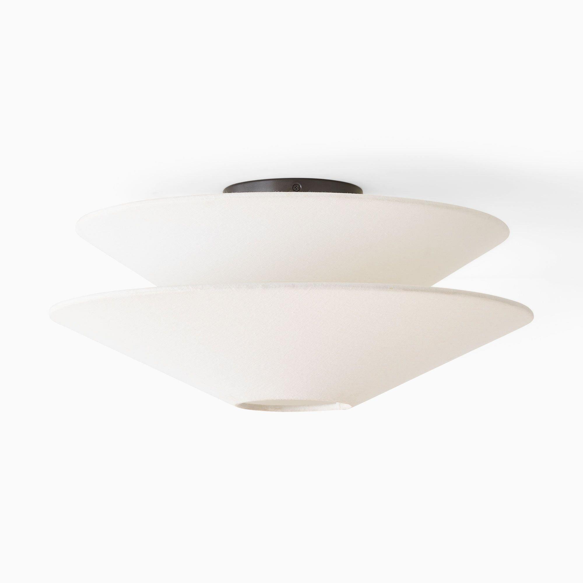 Lina Ceiling Light Double Cone Fabric - Lamp Copper