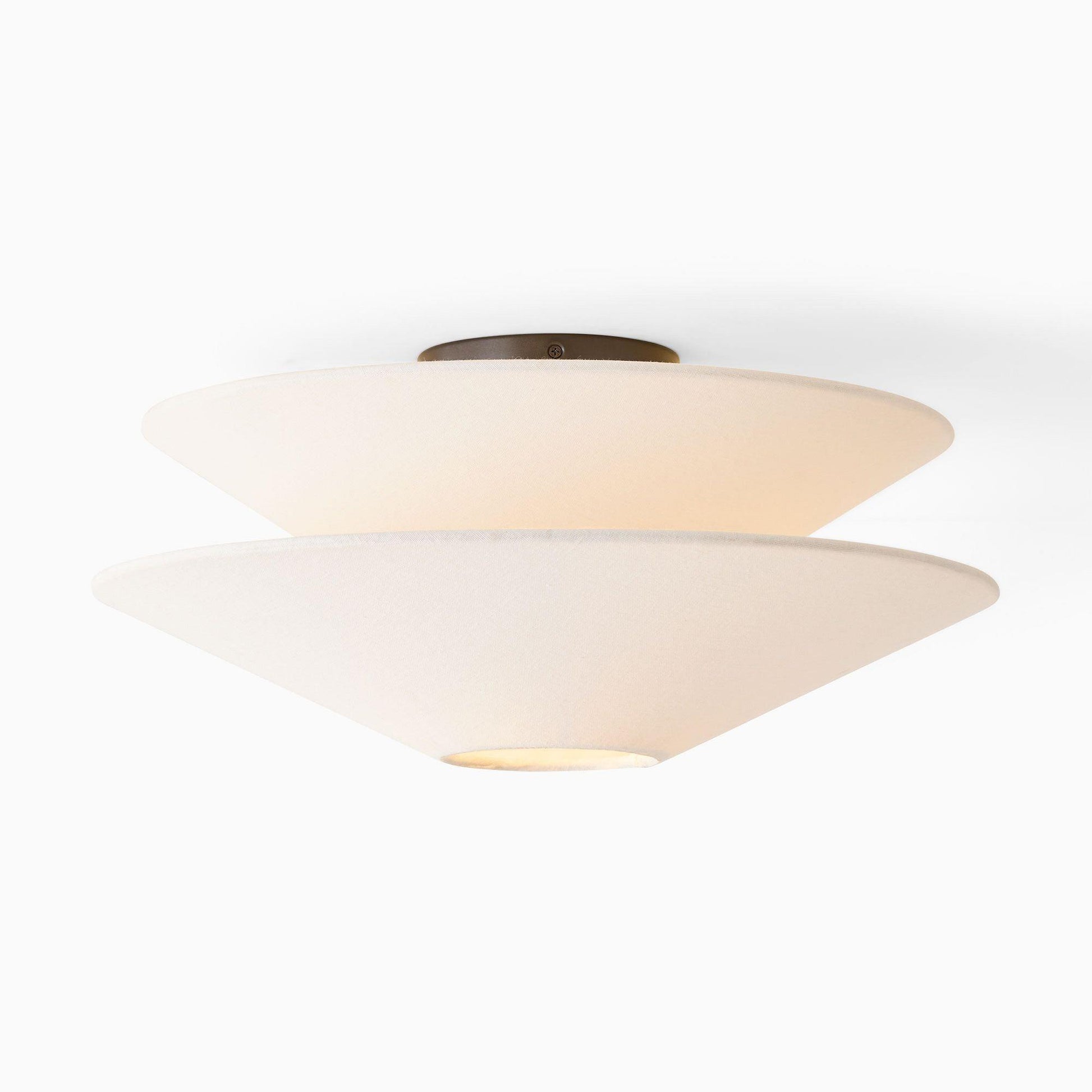 Lina Ceiling Light Double Cone Fabric - Lamp Copper