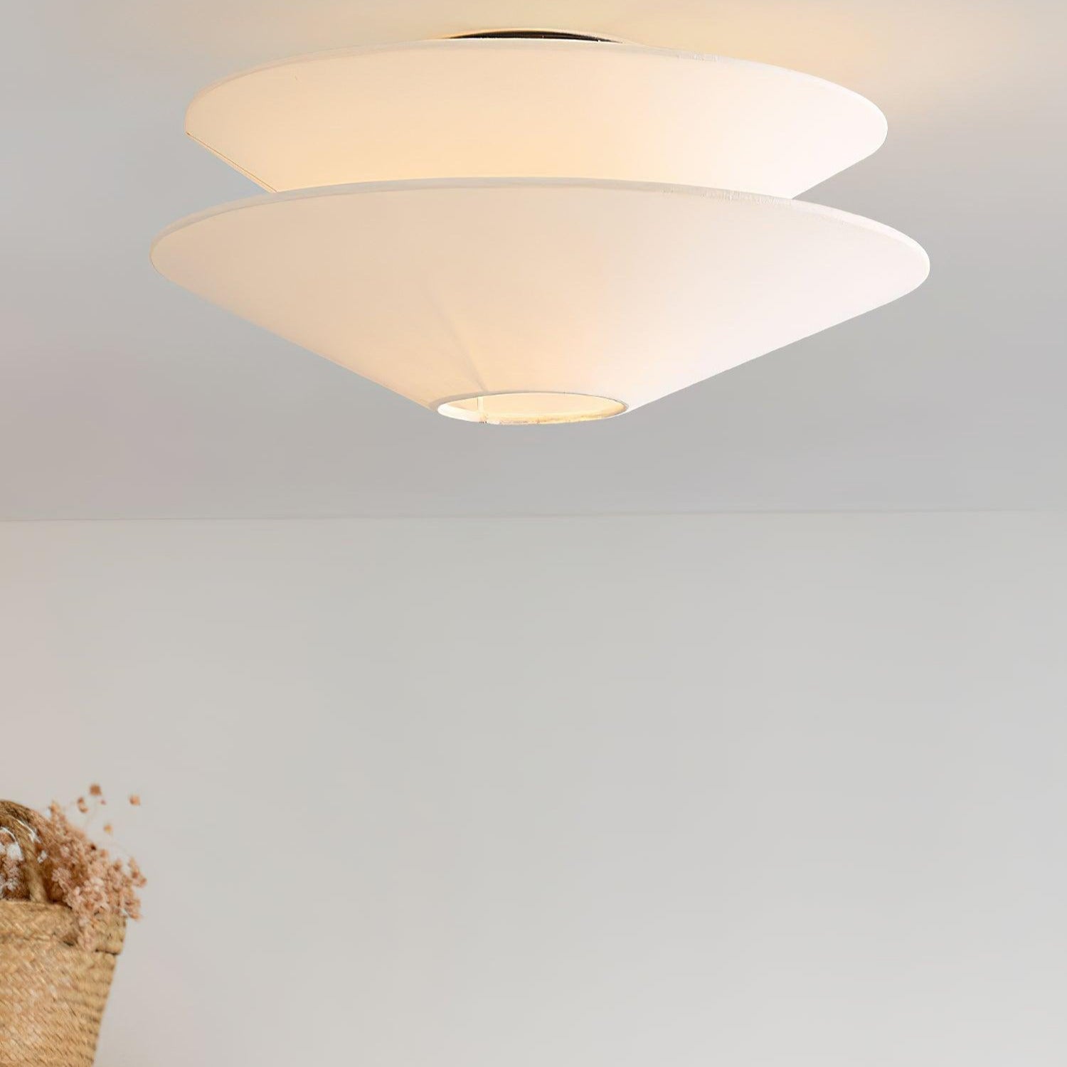 Lina Ceiling Light Double Cone Fabric - Lamp Copper