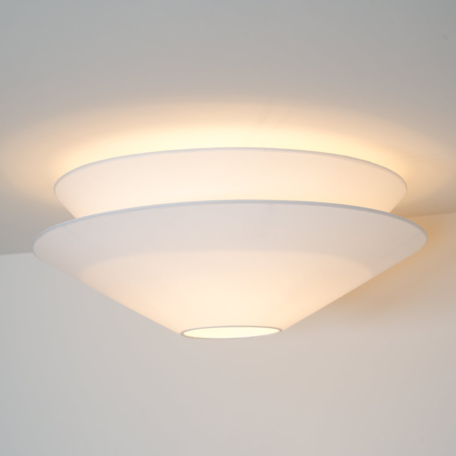 Lina Ceiling Light Double Cone Fabric - Lamp Copper