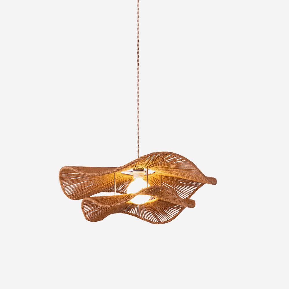 Ondra Wave Rattan Pendant Light - Lamp Copper