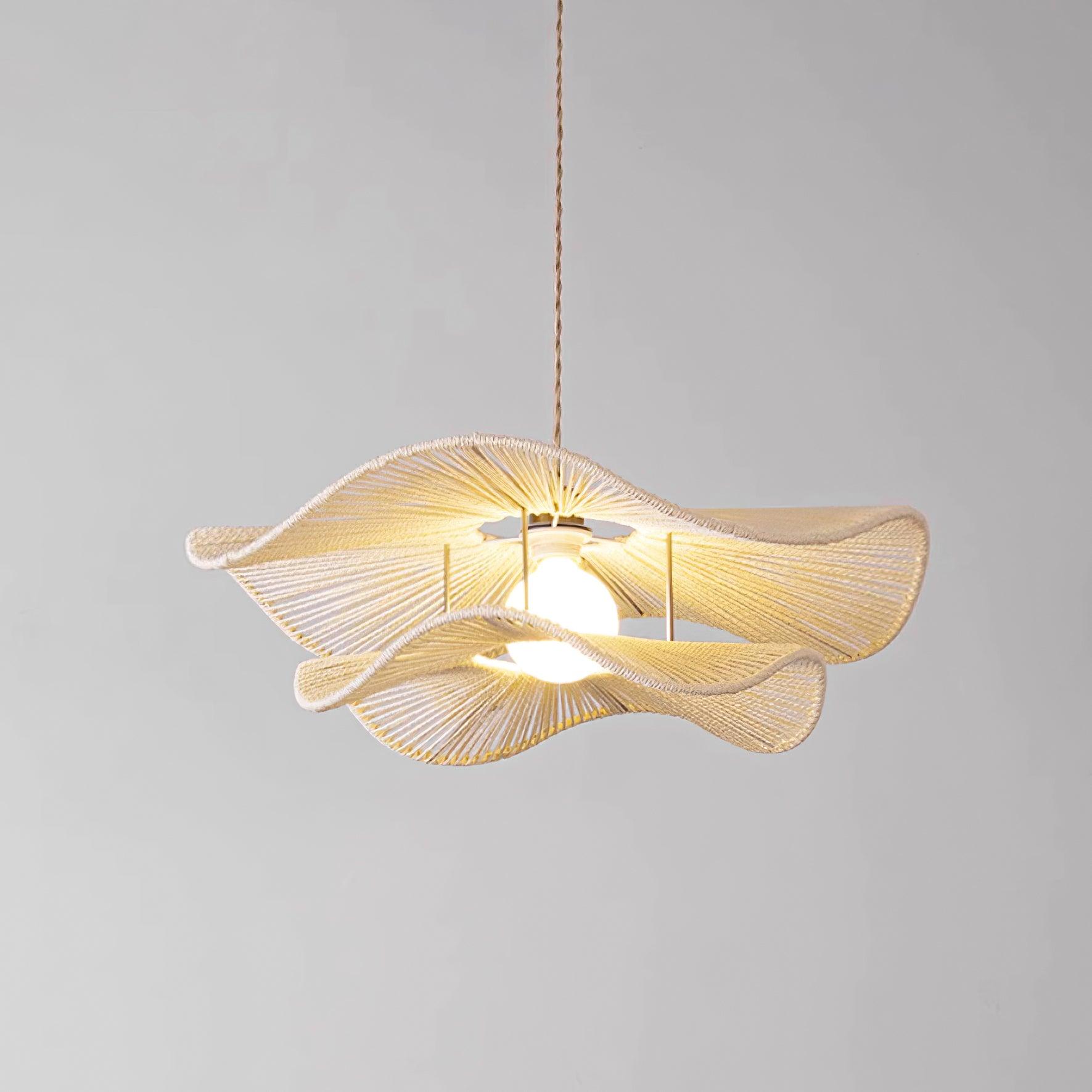 Ondra Wave Rattan Pendant Light - Lamp Copper