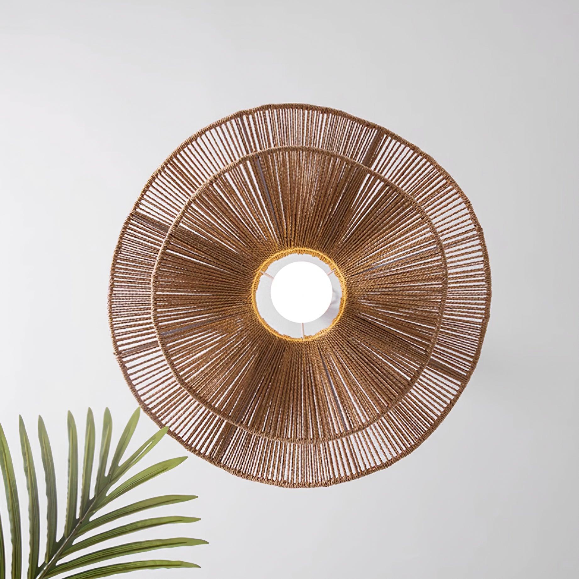 Ondra Wave Rattan Pendant Light - Lamp Copper