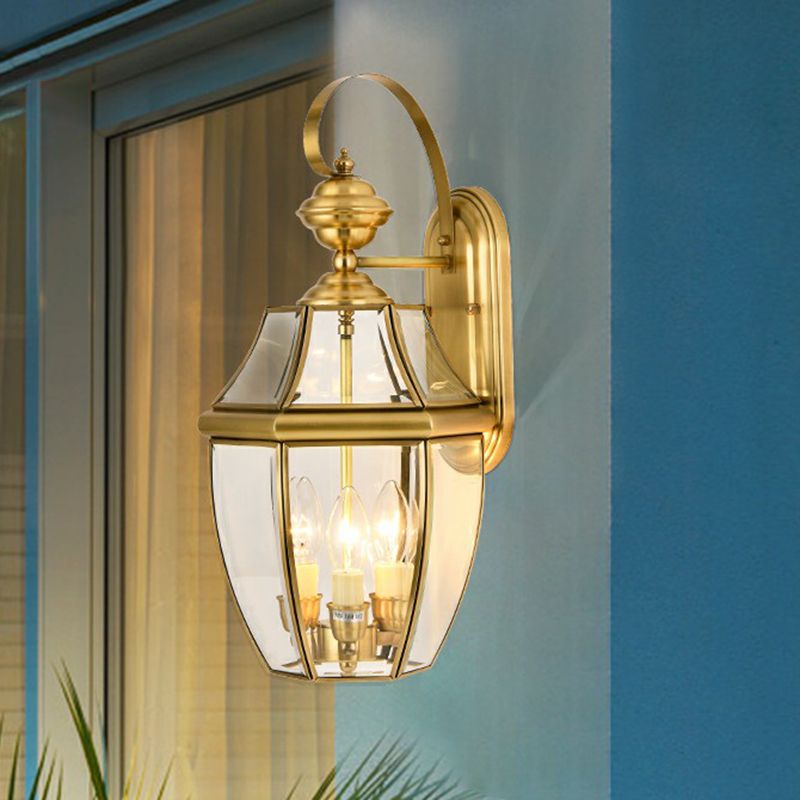 Ray Vintage Lantern Metal Outdoor Wall Lamp, Gold - Lamp Copper