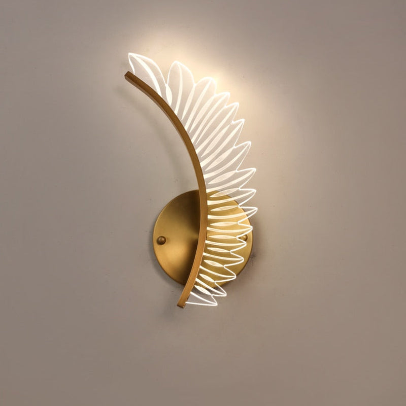Kristy Modern Crystal Wall Lamp Gold Wings Design Sconce for Bedroom - Lamp Copper