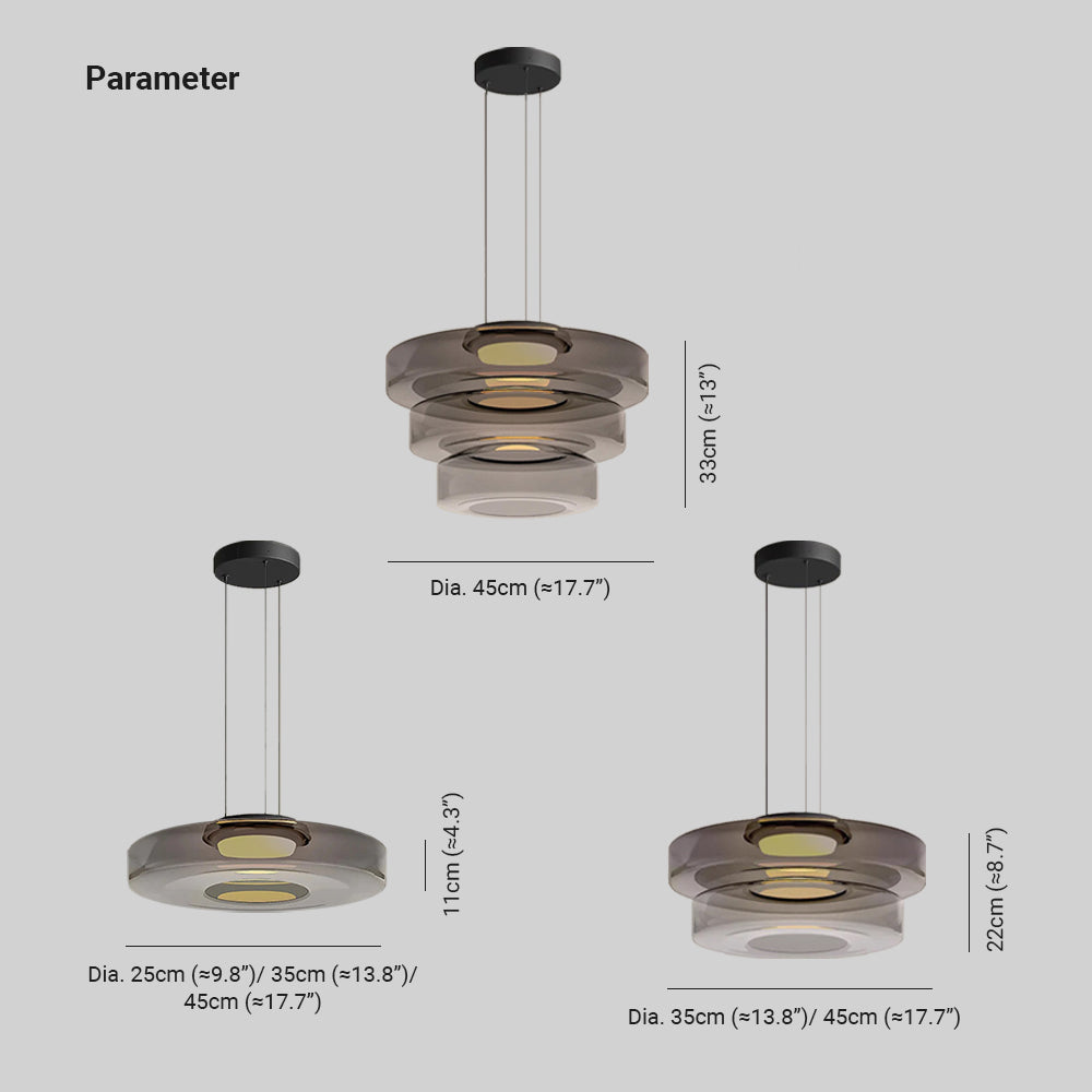 Jojo Glass Pendant Light Multi-tiered Structure - Lamp Copper