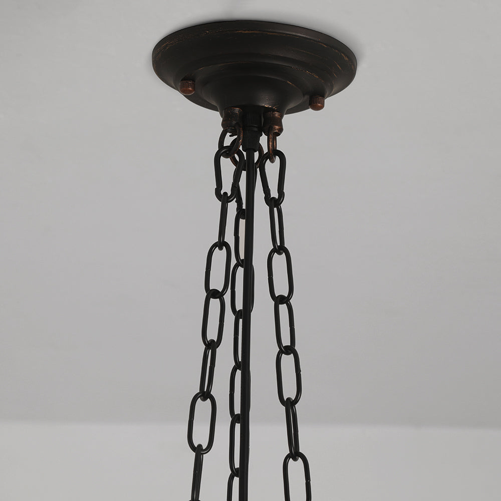 Valentina Vintage French Country Dome Pendant Light, White/Beige - Lamp Copper