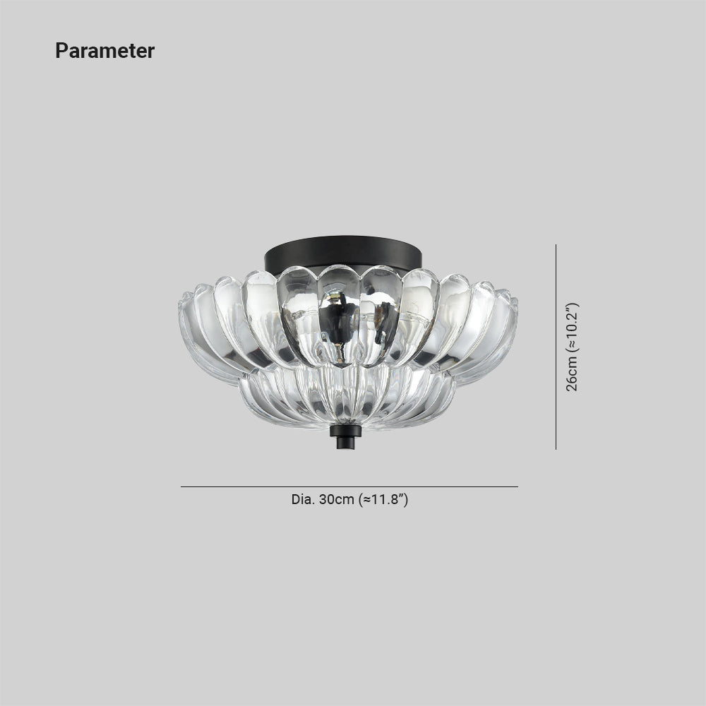 Arisha Modern Umbrella Glass Flush Mount Ceiling Light - Lamp Copper