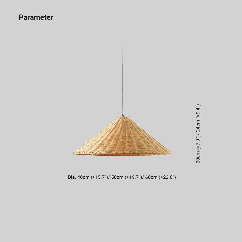 Muto Vintage Handmade LED Rattan Pendant Light Living Room - Lamp Copper