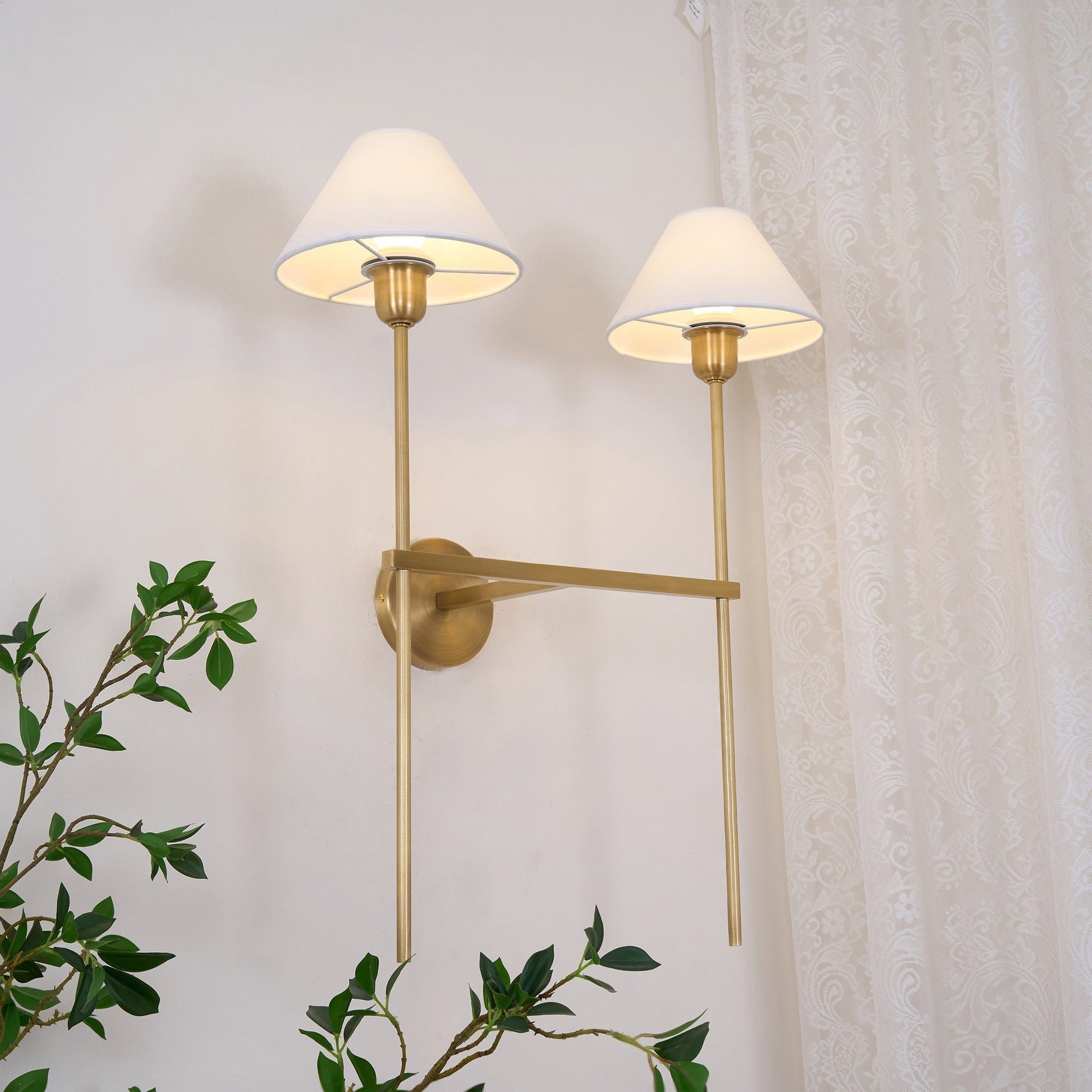 Genevieve Wall Lamp Fabric - Lamp Copper