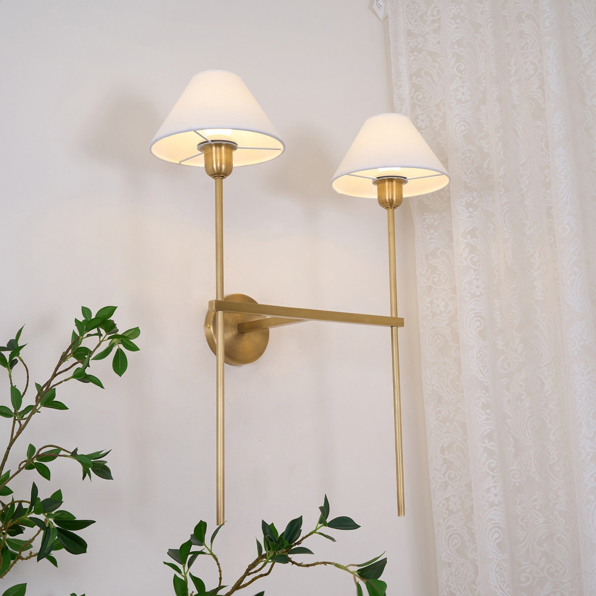 Genevieve Wall Lamp Fabric - Lamp Copper