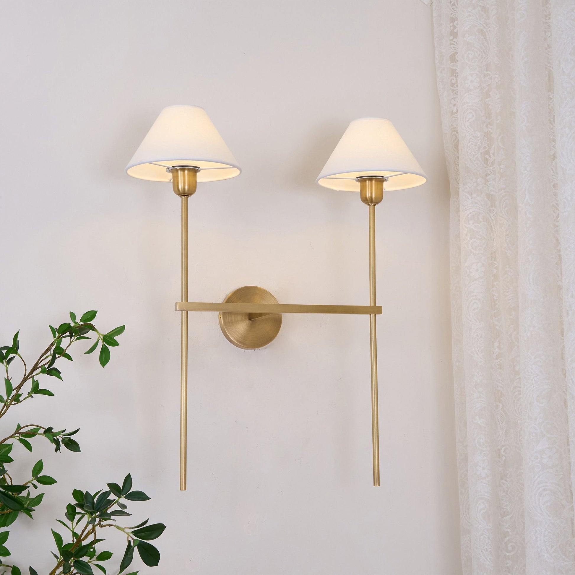 Genevieve Wall Lamp Fabric - Lamp Copper