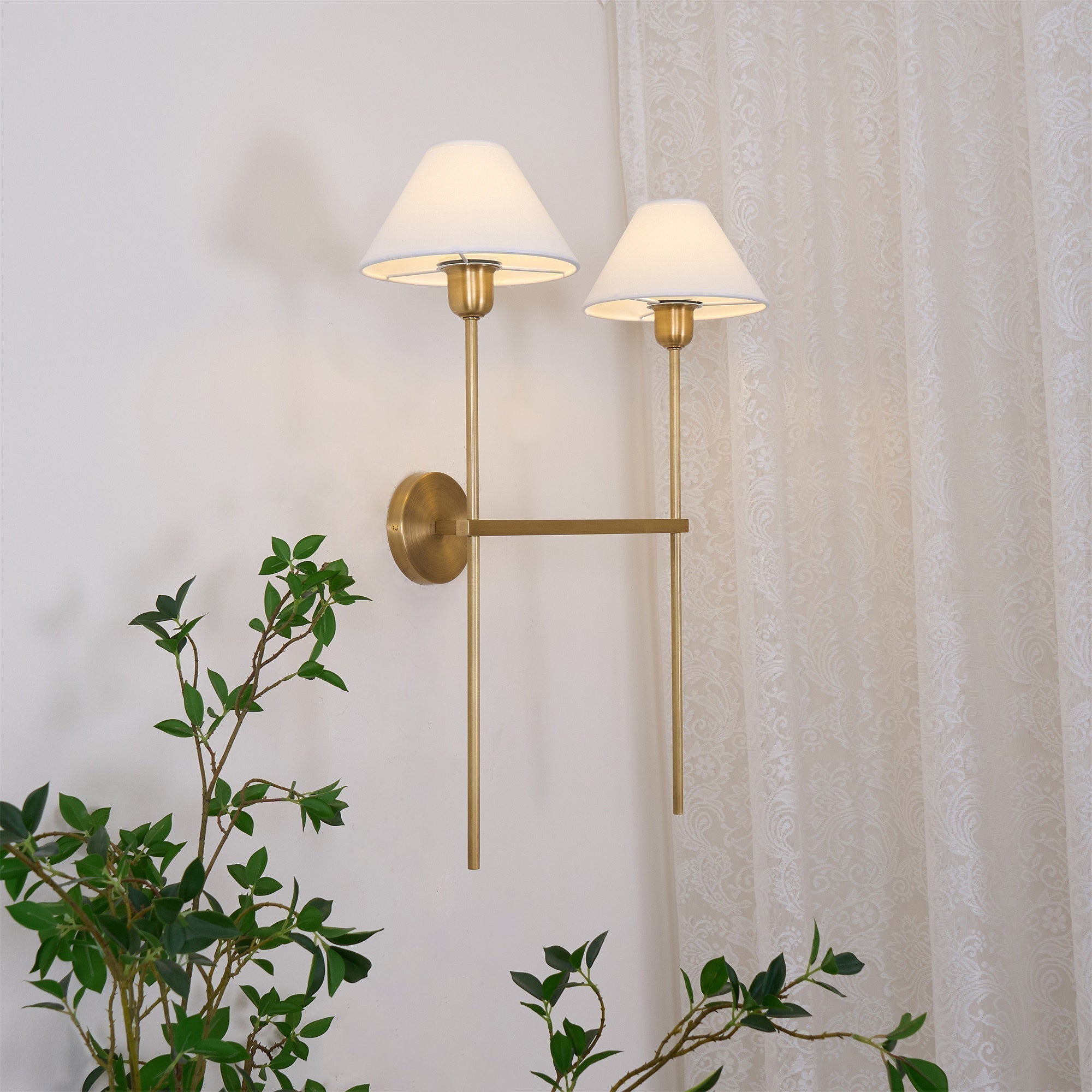 Genevieve Wall Lamp Fabric - Lamp Copper
