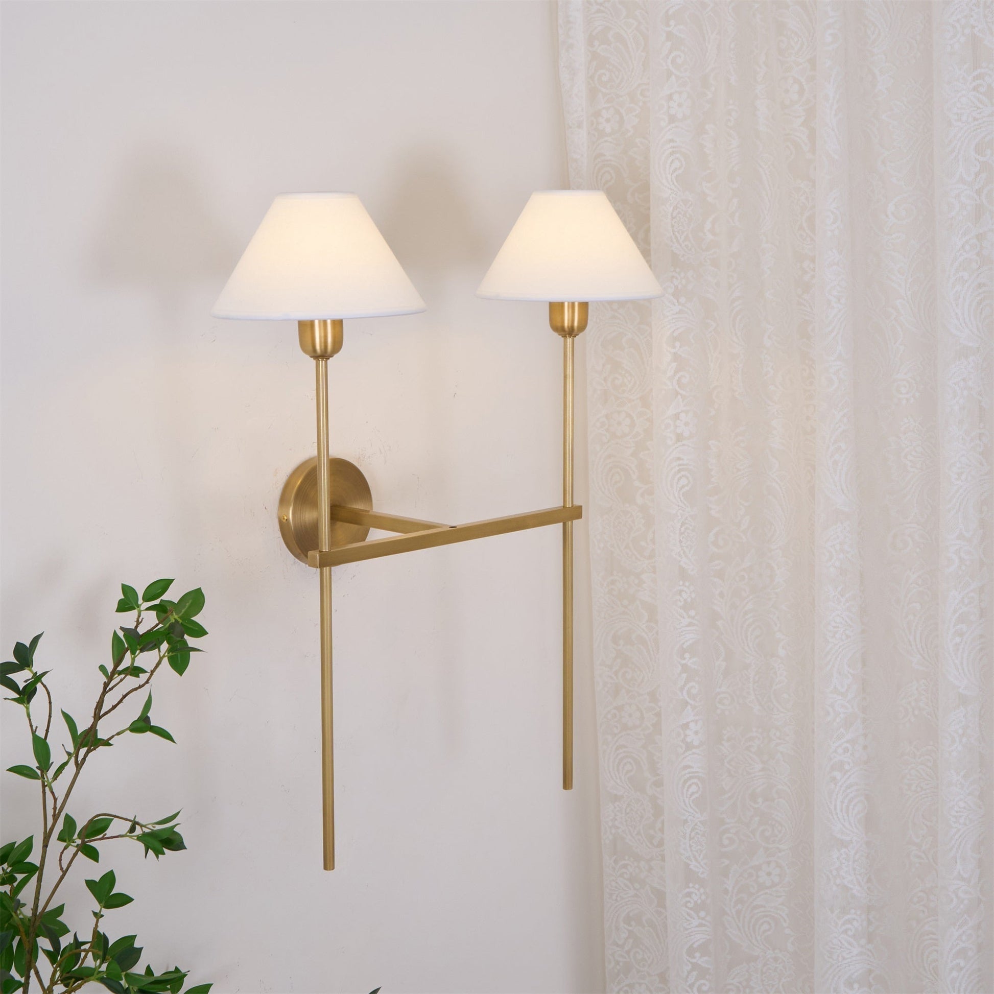 Genevieve Wall Lamp Fabric - Lamp Copper