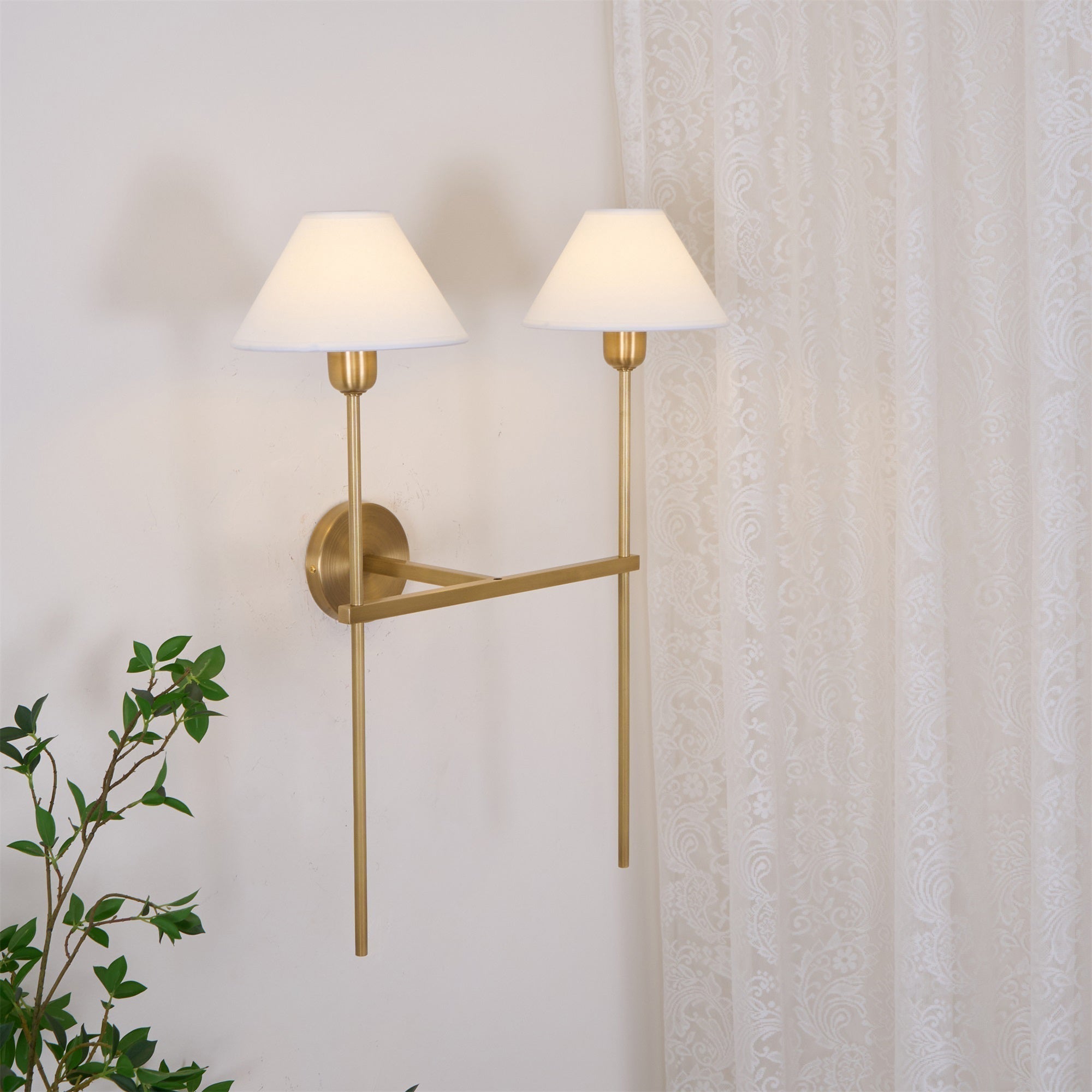Genevieve Wall Lamp Fabric - Lamp Copper