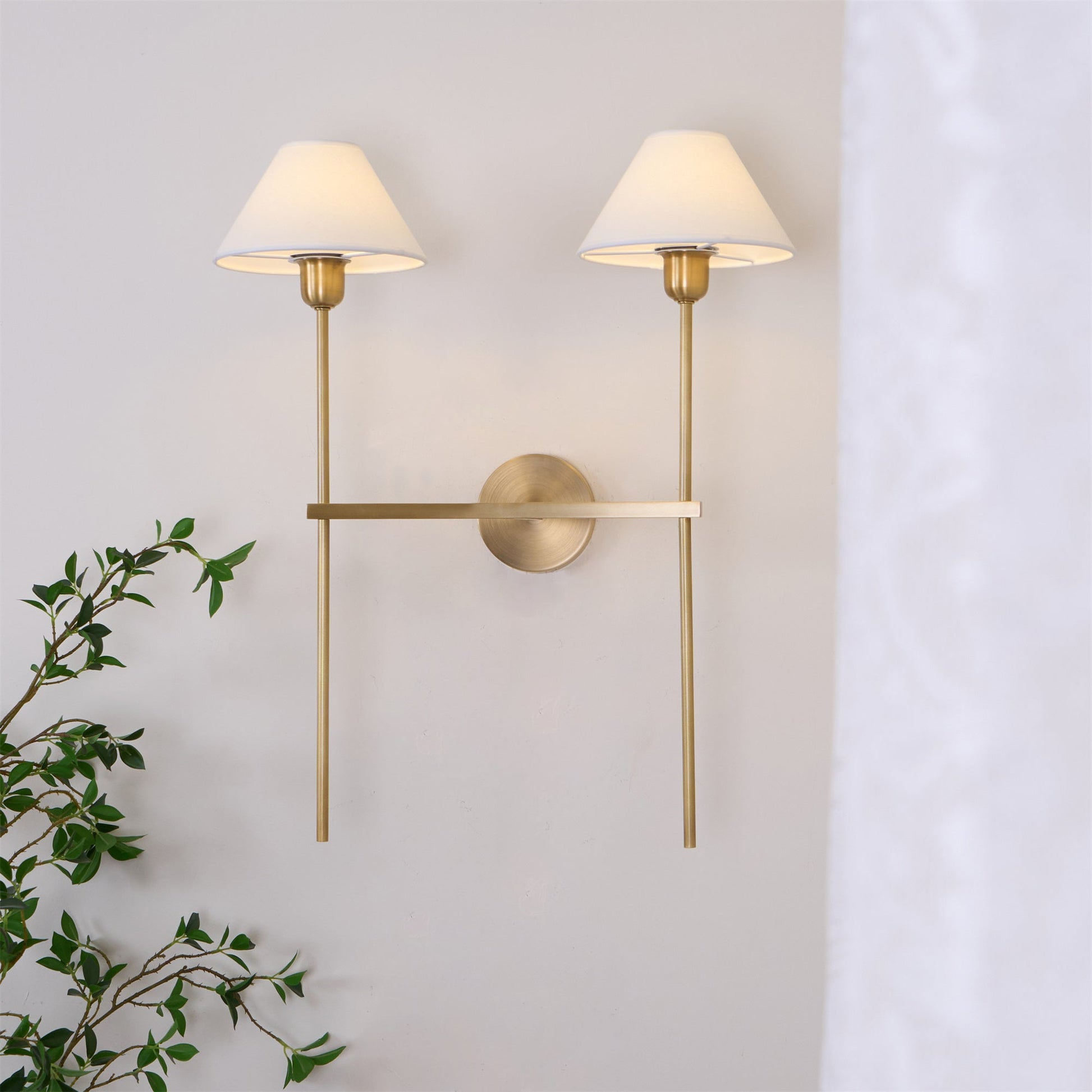 Zosilara Vintage Industrial Brass Fabric Sconce Wall Lamp - Lamp Copper