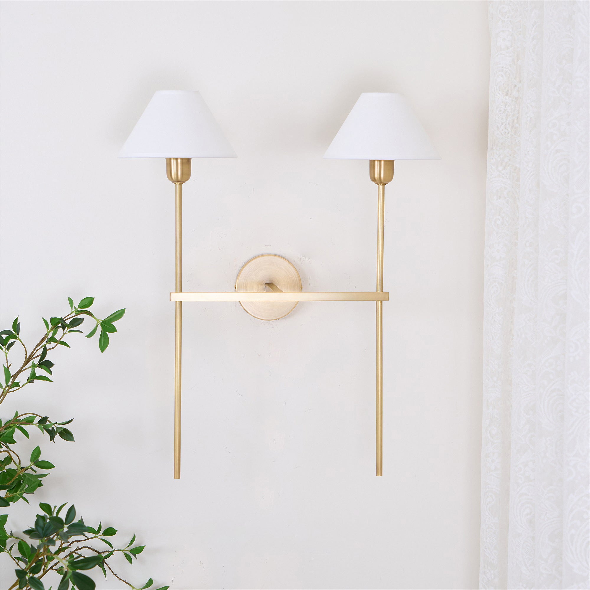 Genevieve Wall Lamp Fabric - Lamp Copper