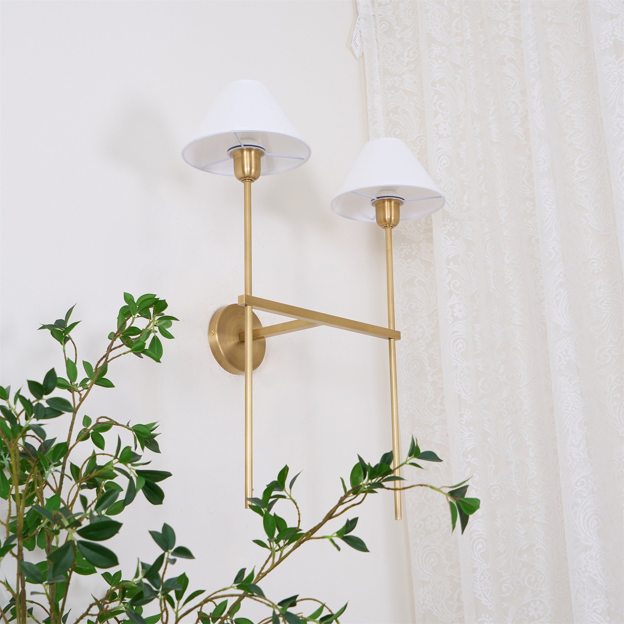 Genevieve Wall Lamp Fabric - Lamp Copper