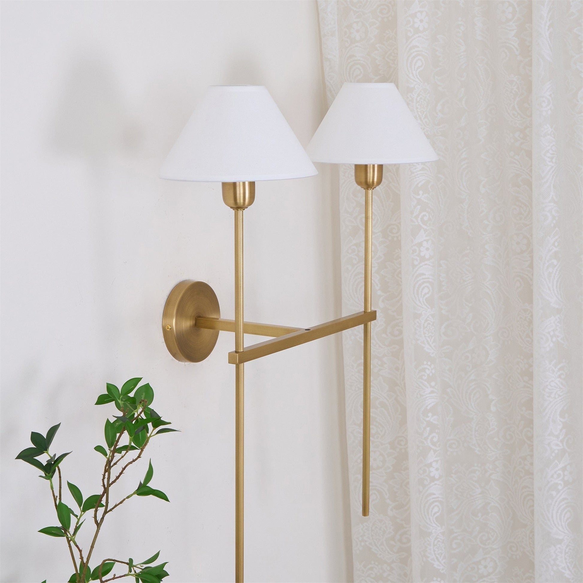 Genevieve Wall Lamp Fabric - Lamp Copper