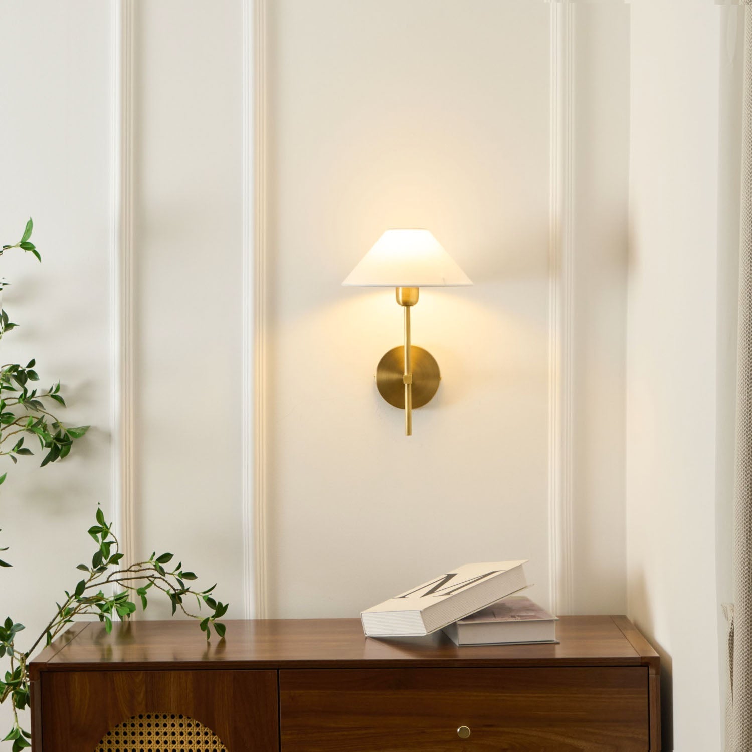 Genevieve Wall Lamp Fabric - Lamp Copper