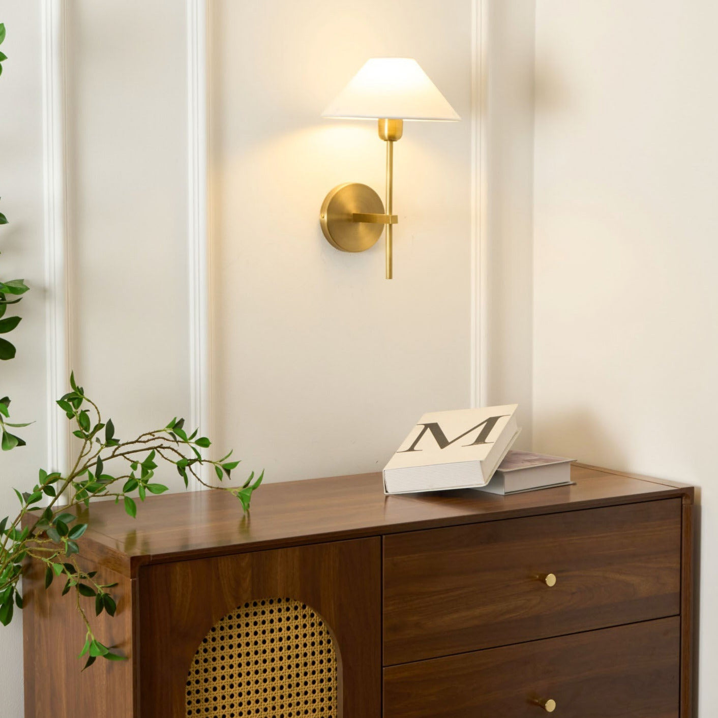 Genevieve Wall Lamp Fabric - Lamp Copper
