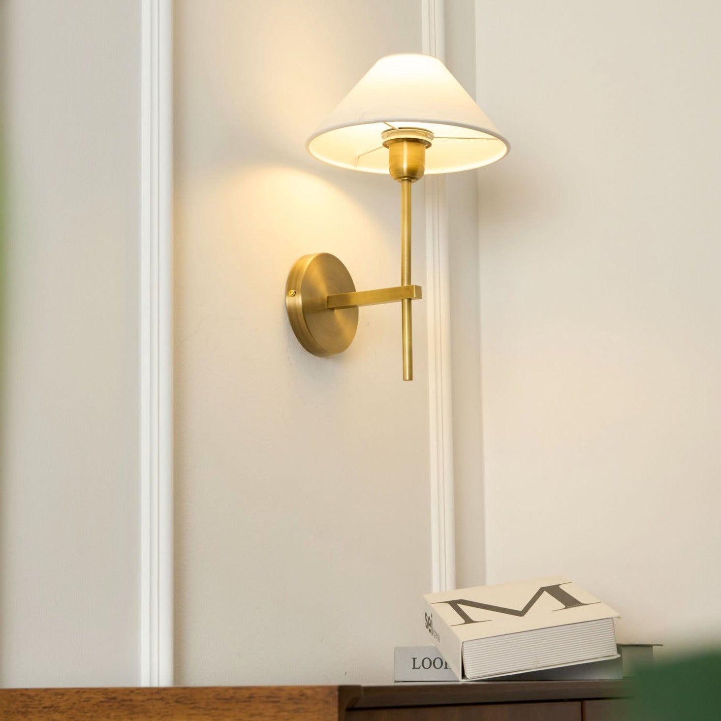 Genevieve Wall Lamp Fabric - Lamp Copper
