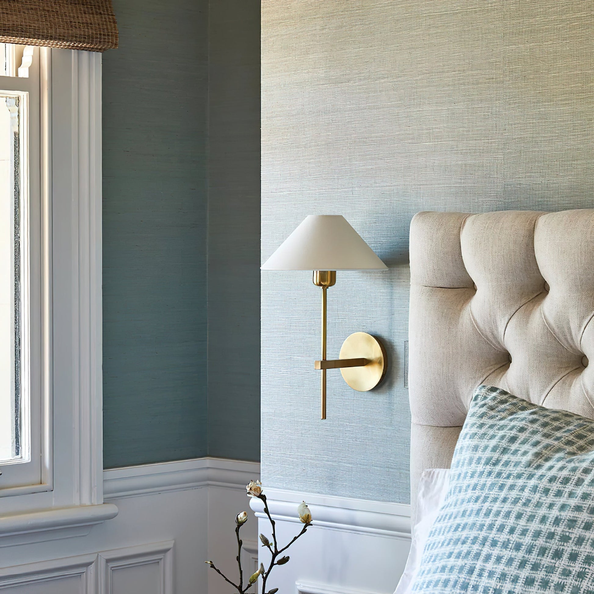Genevieve Wall Lamp Fabric - Lamp Copper