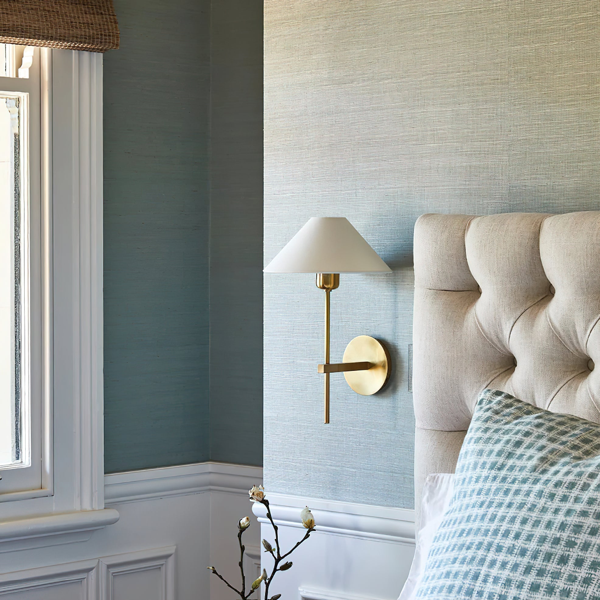Genevieve Wall Lamp Fabric - Lamp Copper