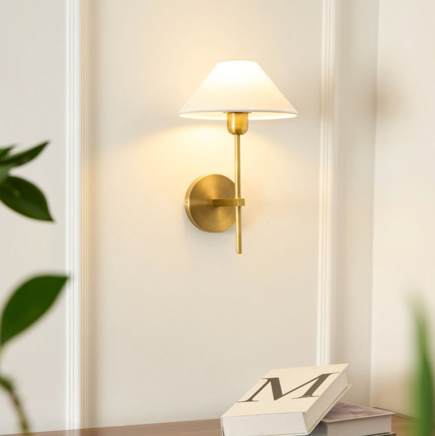 Genevieve Wall Lamp Fabric - Lamp Copper