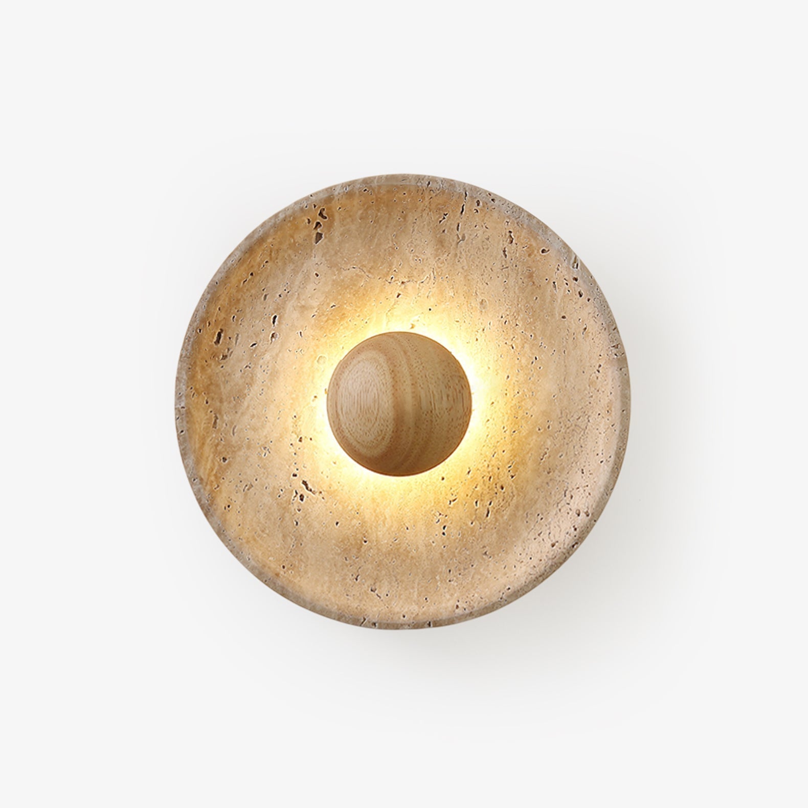 Aveny Sun Travertine Wall Lamp - Lamp Copper