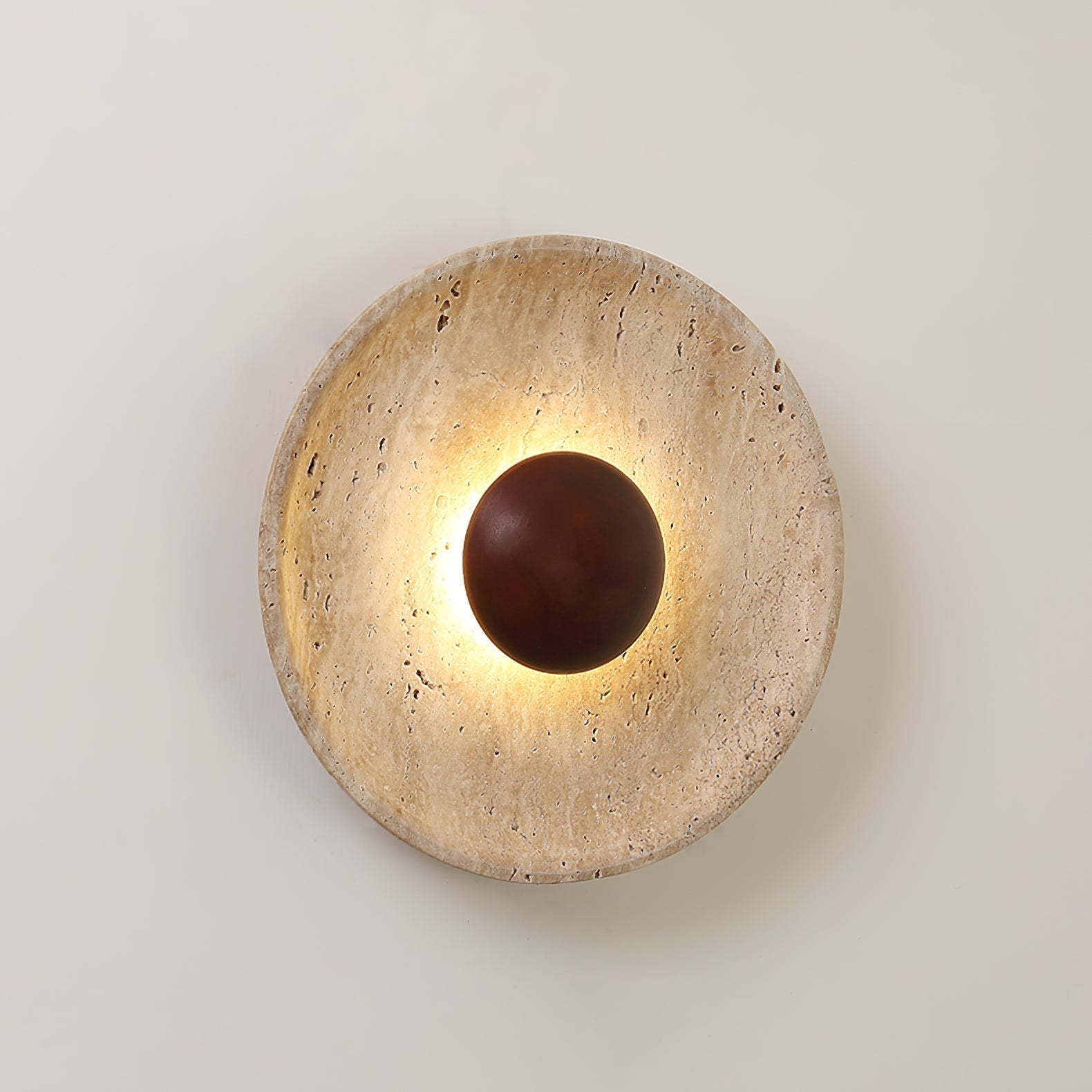 Aveny Sun Travertine Wall Lamp - Lamp Copper