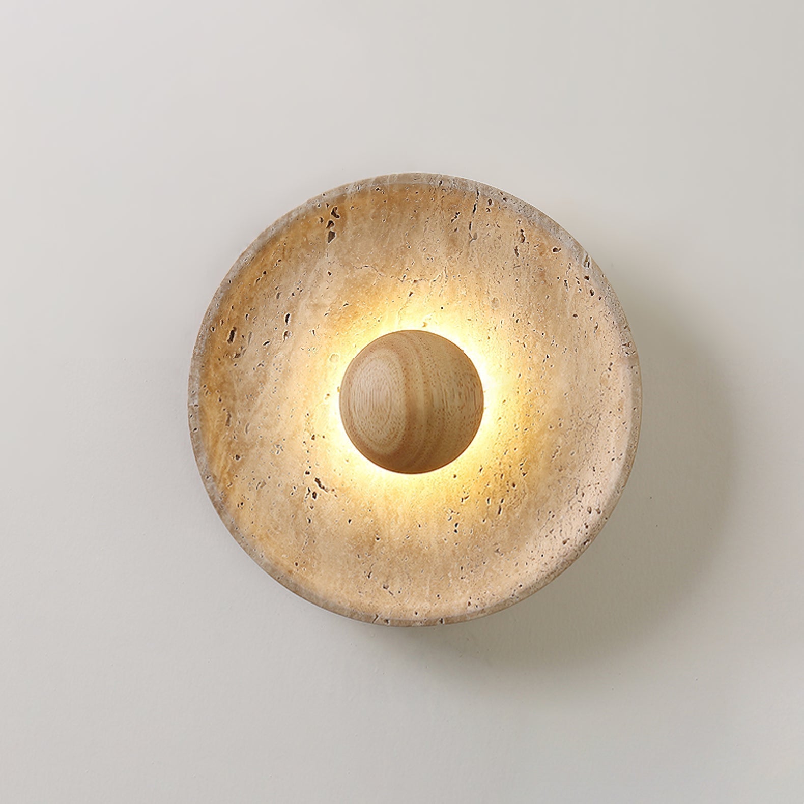 Aveny Sun Travertine Wall Lamp - Lamp Copper