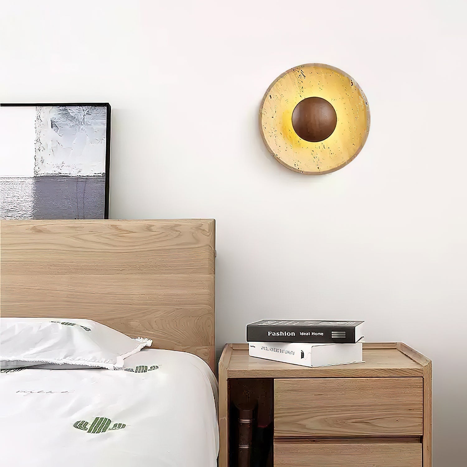 Aveny Sun Travertine Wall Lamp - Lamp Copper