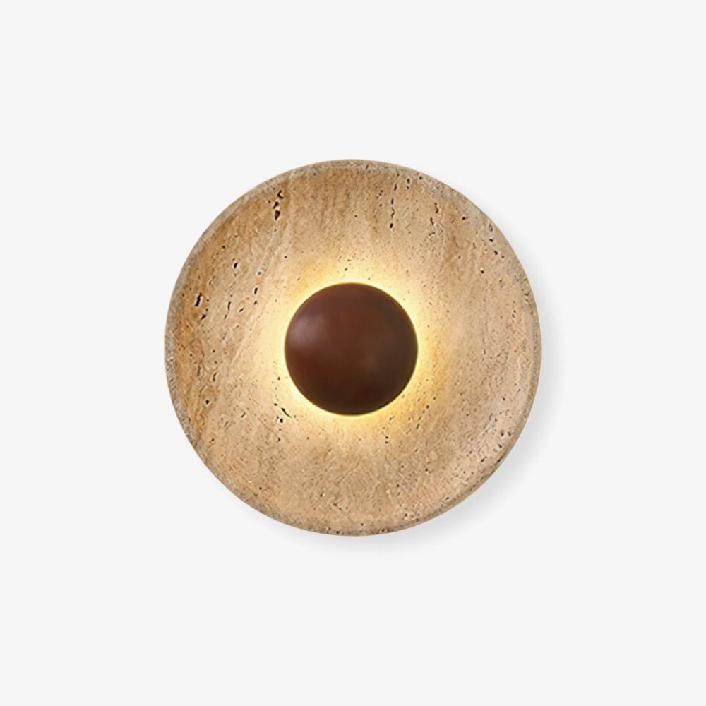 Aveny Sun Travertine Wall Lamp - Lamp Copper
