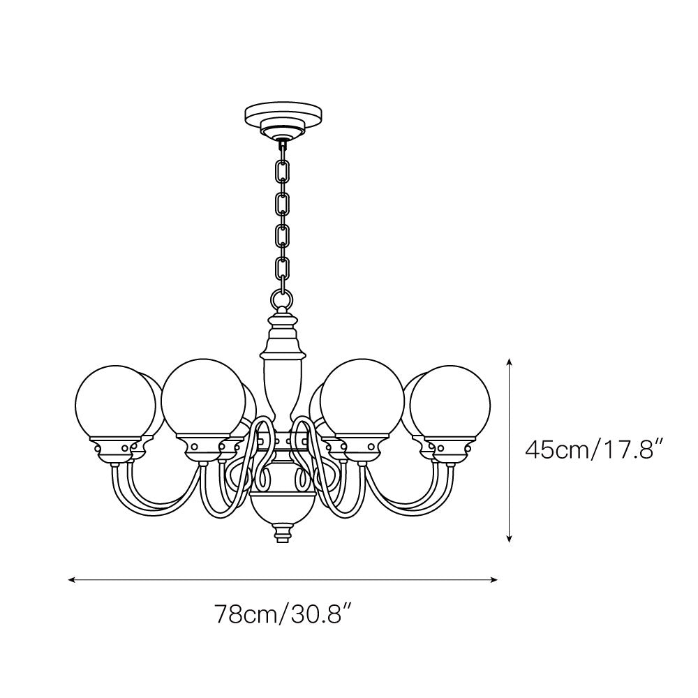 Ciphaen Postmodern Luxury Brass Glass Chandelier - Lamp Copper