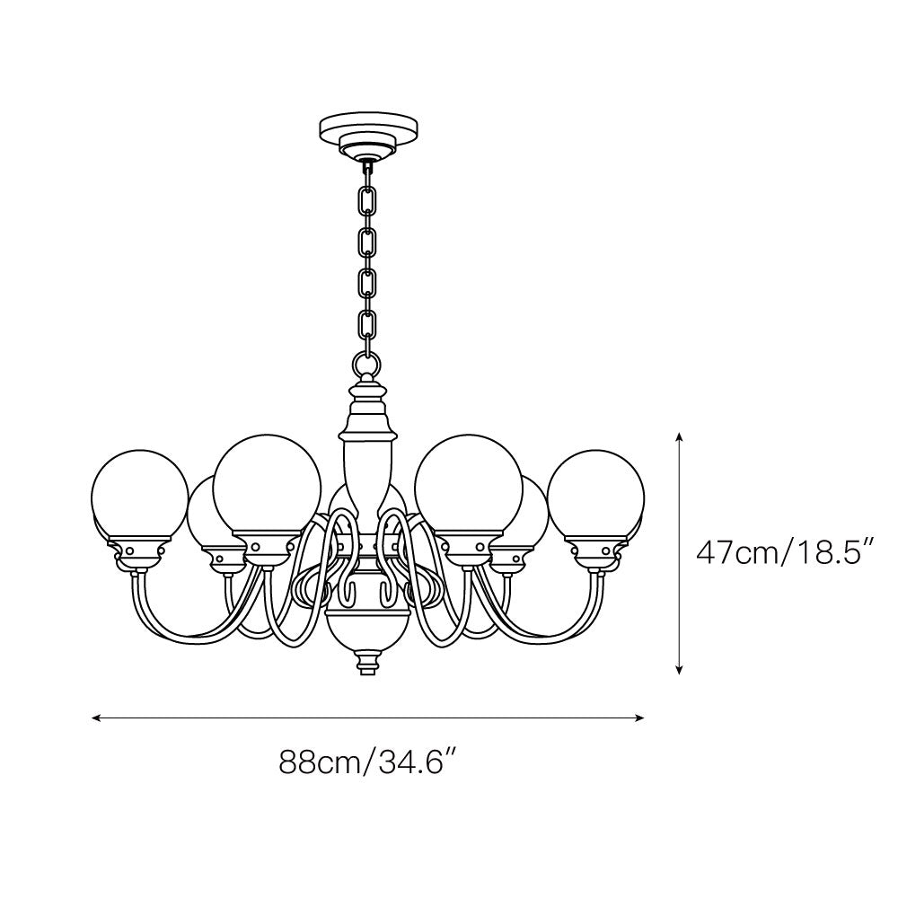 Ciphaen Postmodern Luxury Brass Glass Chandelier - Lamp Copper
