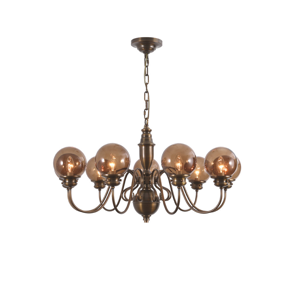 Ciphaen Postmodern Luxury Brass Glass Chandelier - Lamp Copper