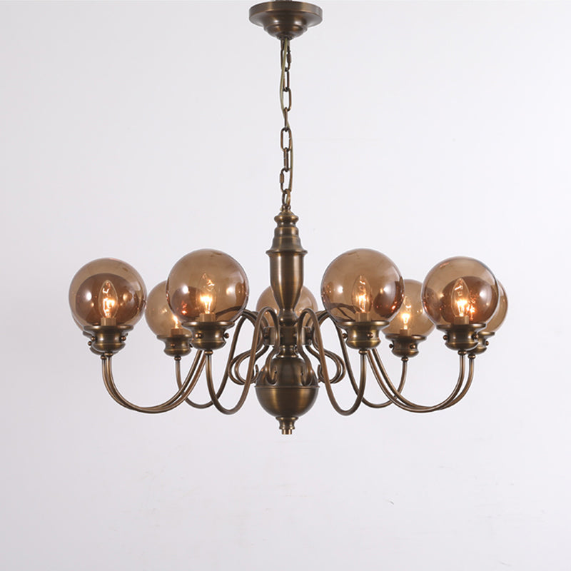 Ciphaen Postmodern Luxury Brass Glass Chandelier - Lamp Copper