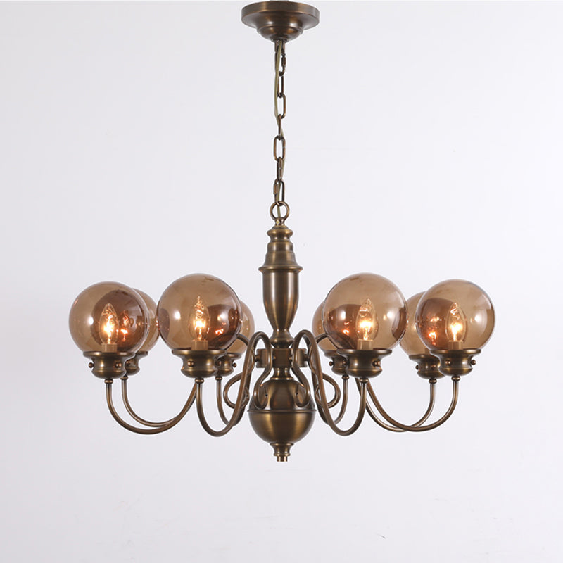 Ciphaen Postmodern Luxury Brass Glass Chandelier - Lamp Copper