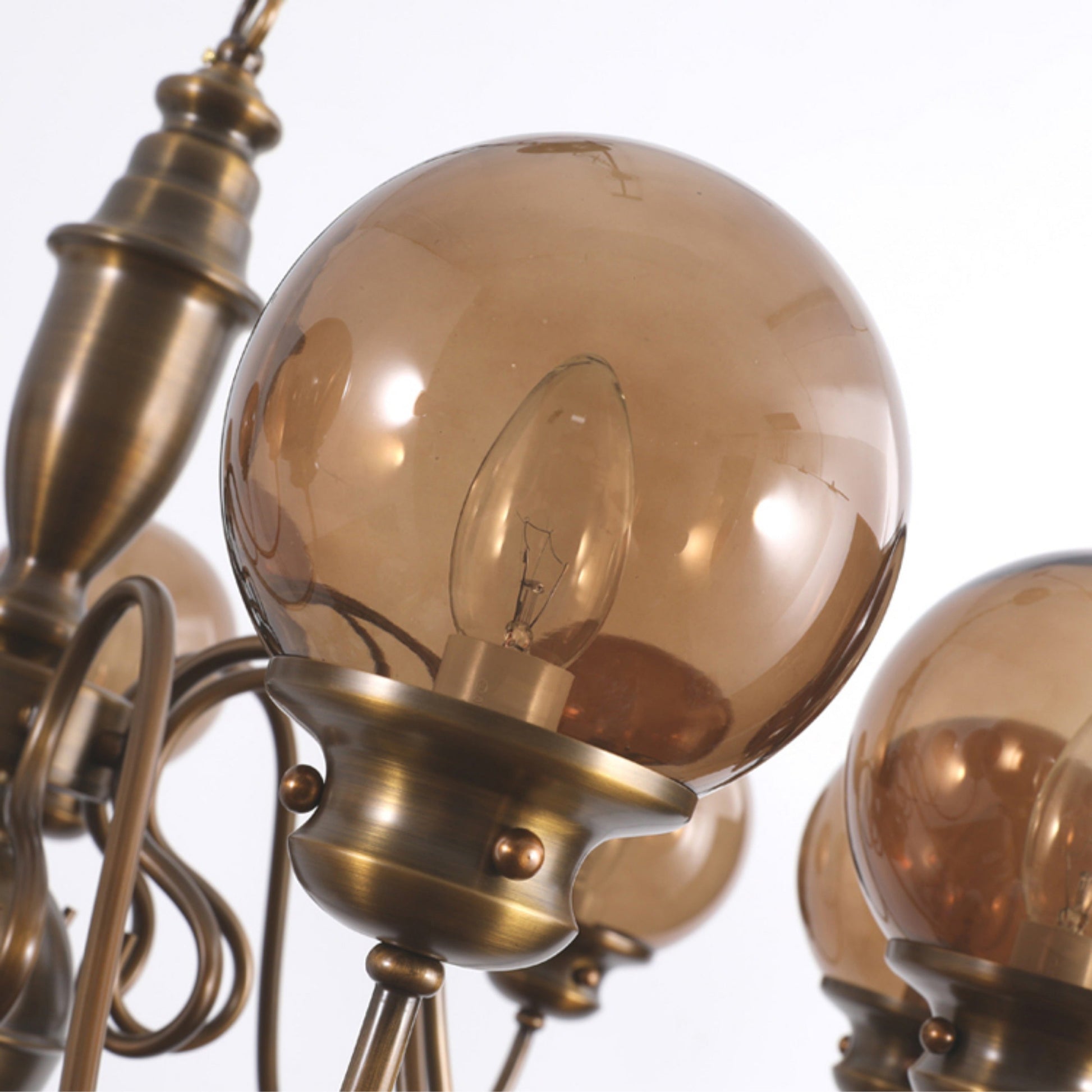 Ciphaen Postmodern Luxury Brass Glass Chandelier - Lamp Copper