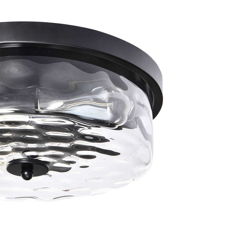 Caelix Minimalist Glass Flush Mount Ceiling Light - Lamp Copper