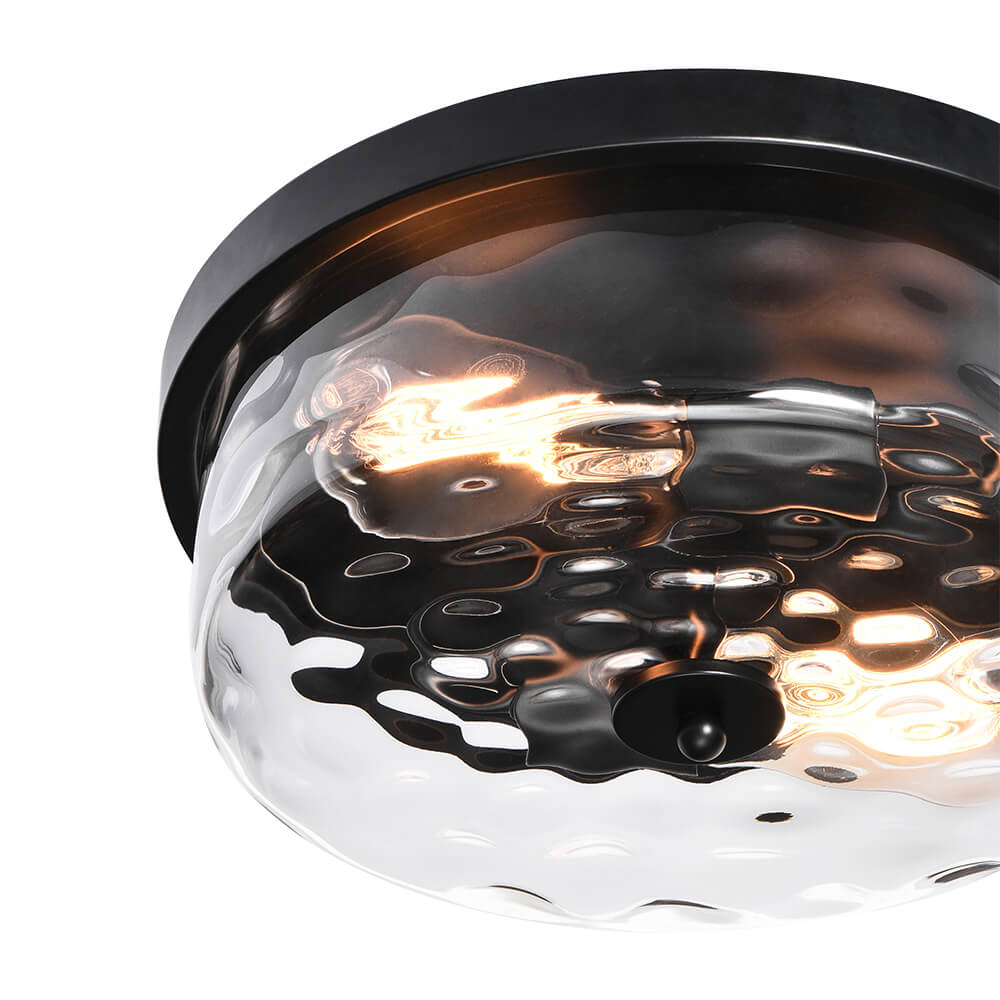 Caelix Minimalist Glass Flush Mount Ceiling Light - Lamp Copper