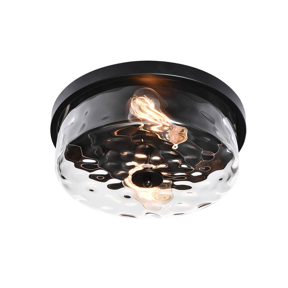 Caelix Minimalist Glass Flush Mount Ceiling Light - Lamp Copper