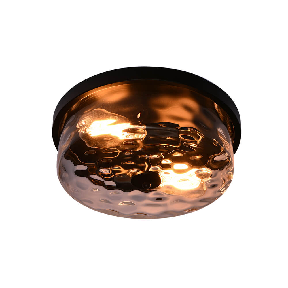Caelix Minimalist Glass Flush Mount Ceiling Light - Lamp Copper